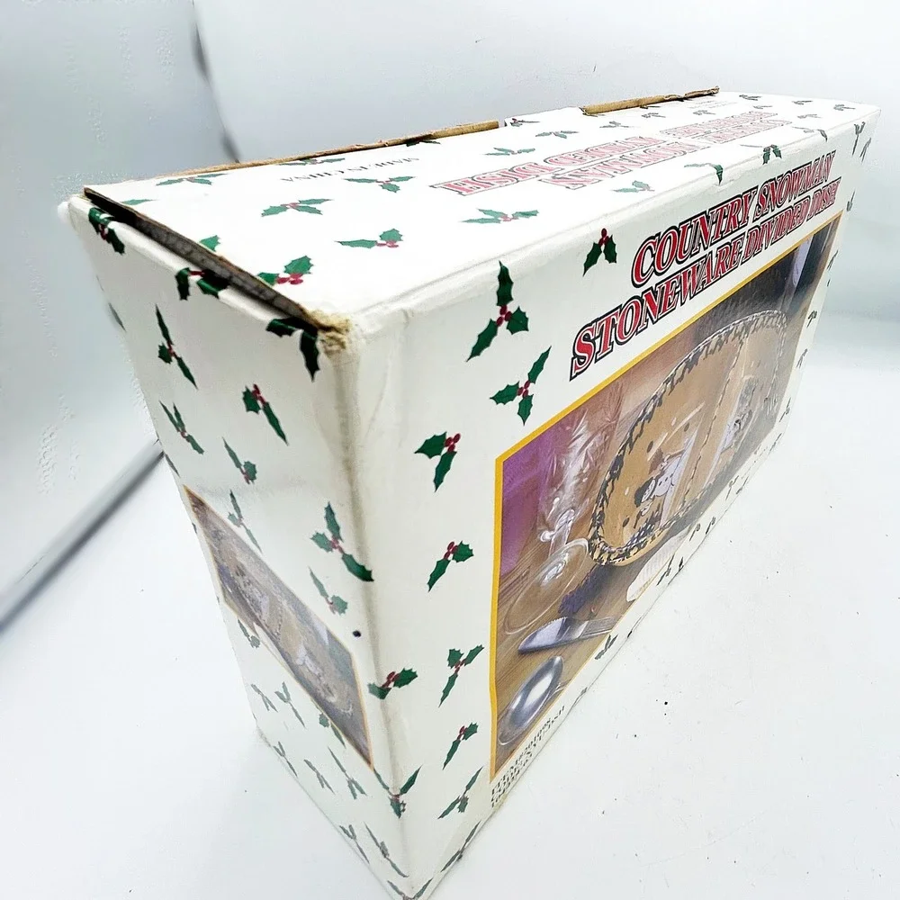 Country Snowman Stoneware Divided‎ Dish by LTD Commodities, Inc